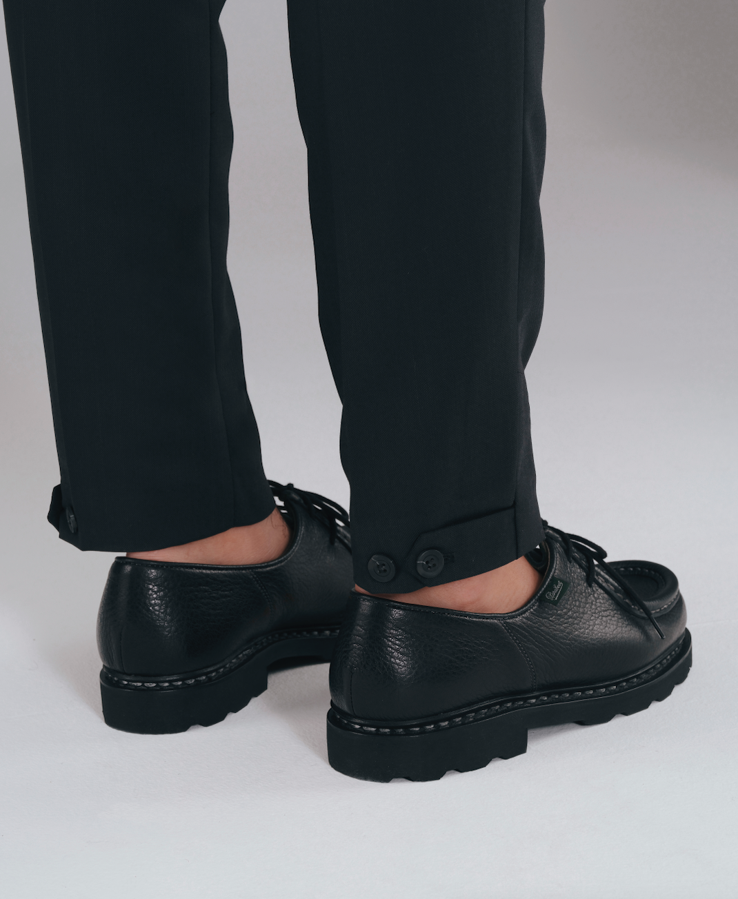 BLACK ANKLE TAB TROUSER