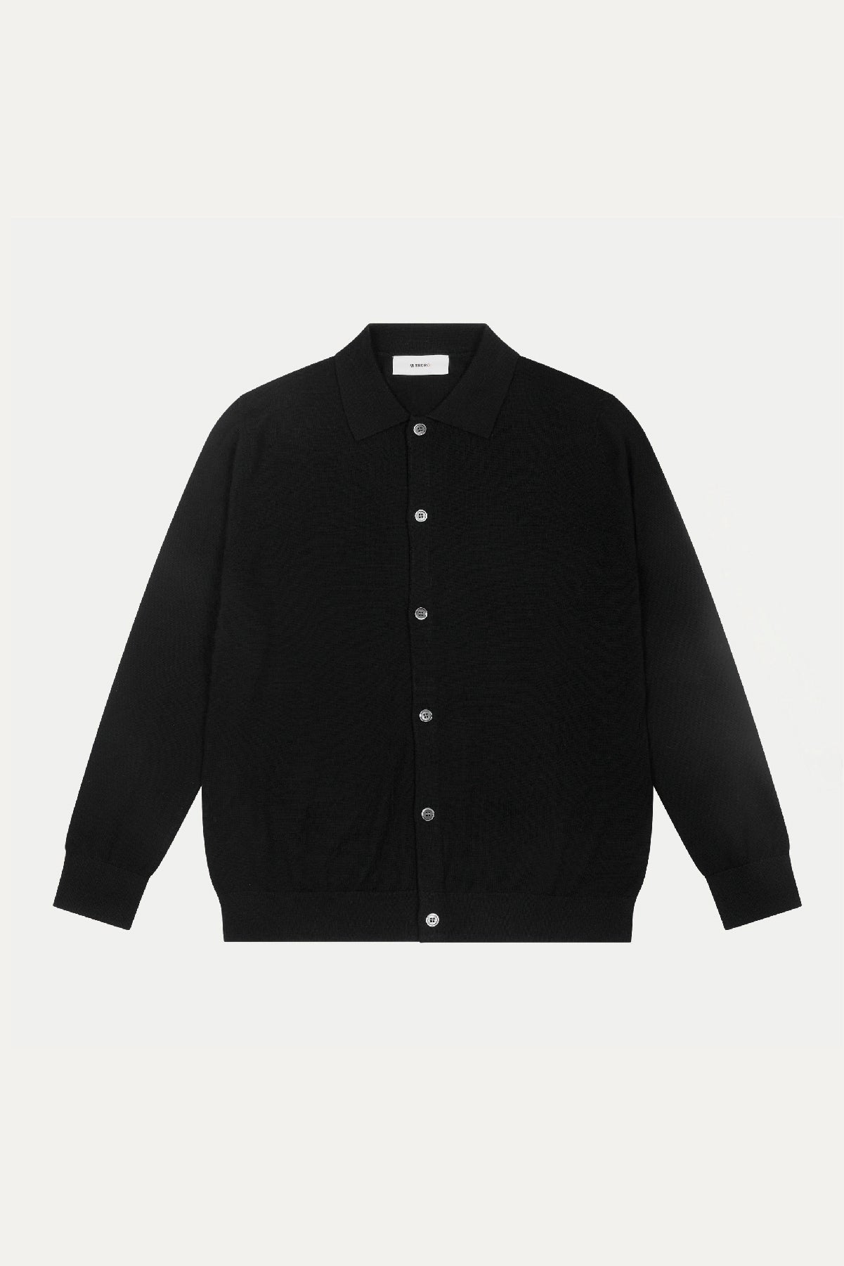 Black Merino Knit Cardigan