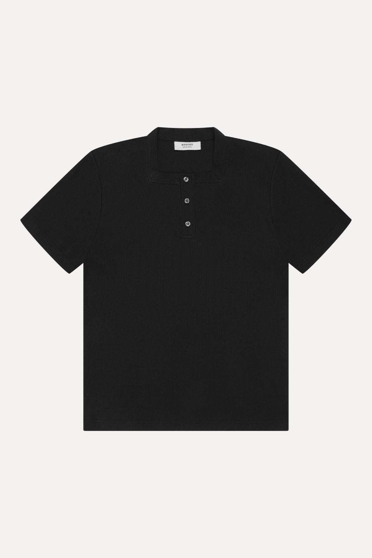 Black Square Neck Henley T-shirt