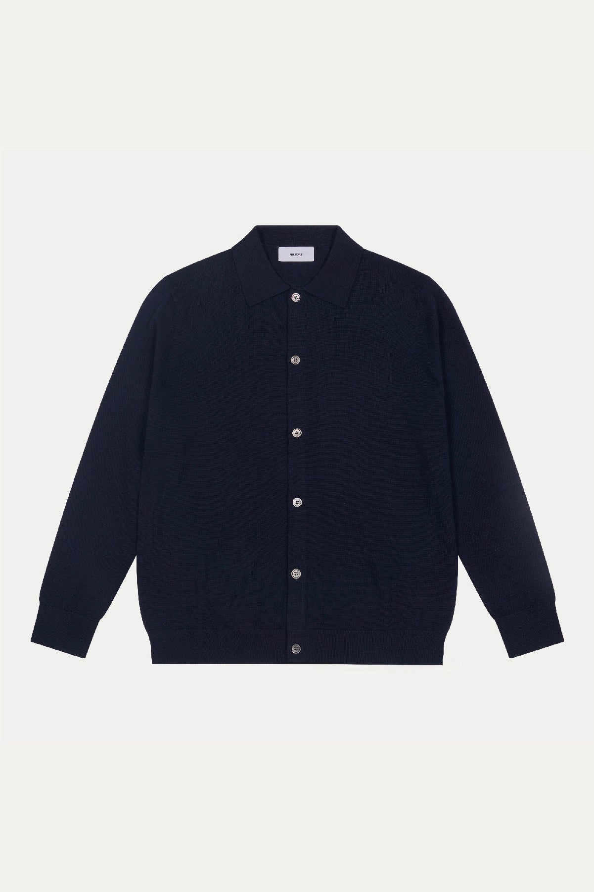 Navy Merino Knit Cardigan