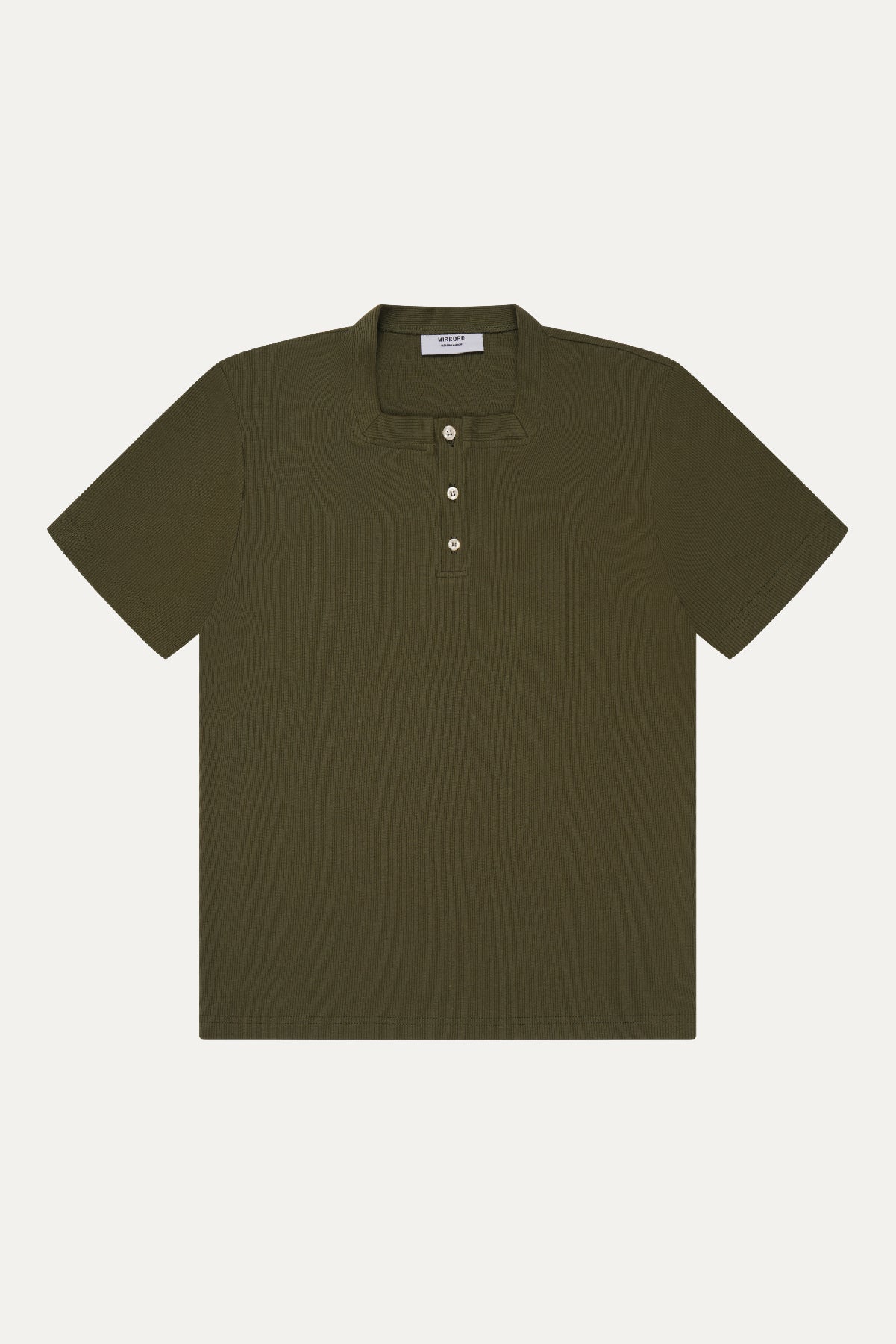 Olive Square Neck Henley T-shirt