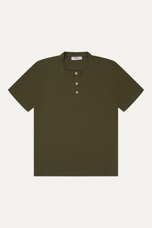Olive Square Neck Henley T-shirt