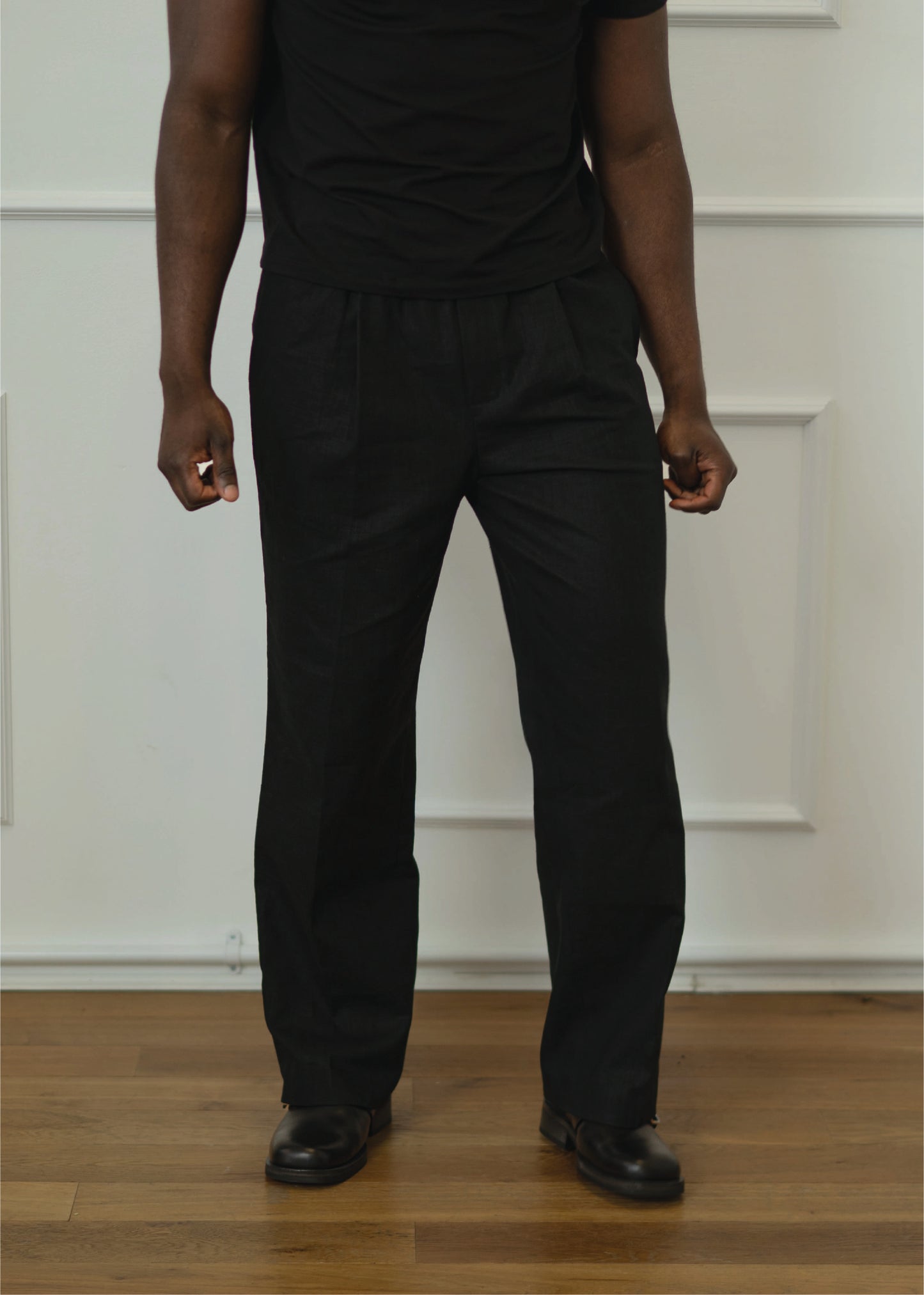 The Enigma Linen Trouser Black