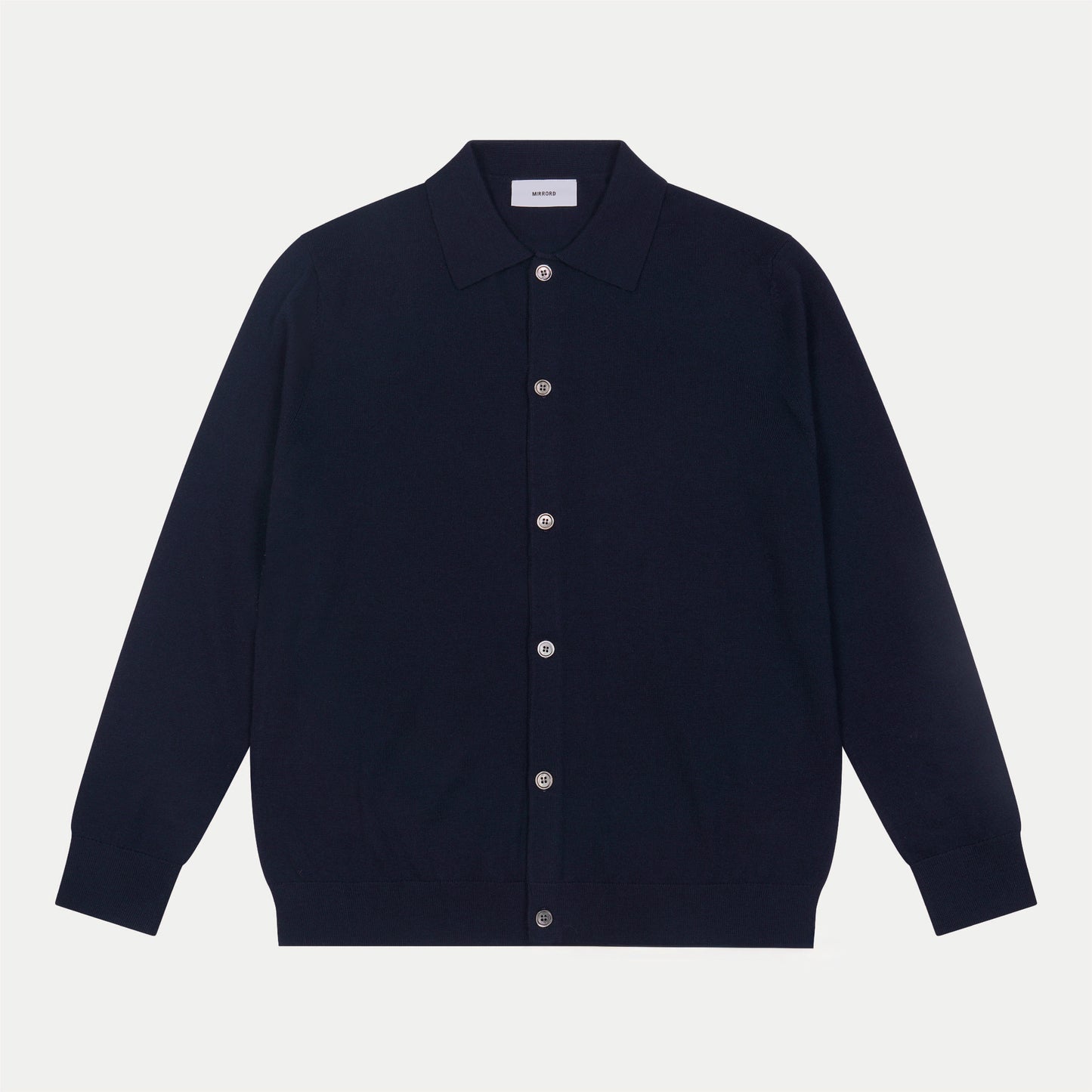 Navy Merino Knit Cardigan